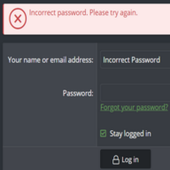 Incorrect Password